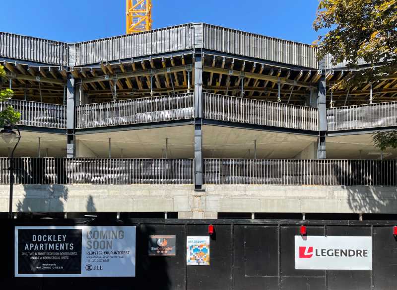 Steel Frames and Balconies on Dockley Apartments are Taking Shape